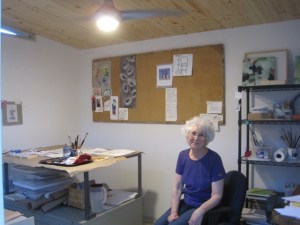 Elizabeth enjoying her new studio.